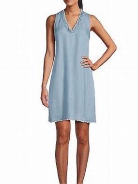 Tommy Bahama Chambray Ruffle Shift Dress